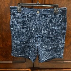 Men's Blue Patterned Golf Shorts